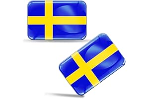 Biomar Labs® 2 x Aufkleber 3D Gel Silikon Stickers Sweden Schweden Schwedische Flagge Fahne Flag Auto Motorrad Fahrrad Fenster Tür PC Handy Tablet Laptop F 47