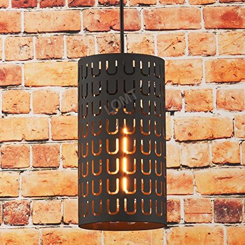 Industrial Metal Lamp Shade Pendant Light Vintage Ceiling Lamp Black Cylender Small D130mm