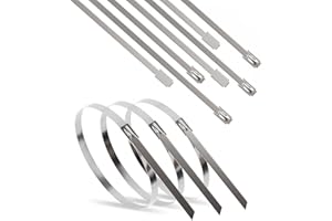 ERKO Bridas Metalicas Inoxidables 300 x 4,6 mm 100 unidades Bridas de acero inoxidable multiusos, profesionales, resistentes a los rayos UV, resistencia a la tracción hasta 190 kg