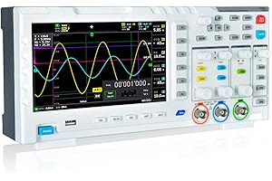 SURLABA Oscilloscopio Digitale 2 Canali, 7" Oscilloscope con 100 Mhz Bandwidth e Generatore Segnali,1GSa/s Sampling Rate, Modalità Automatica/Nomale/Singola, Memorizzazione & Esportazione Dati (1014D)