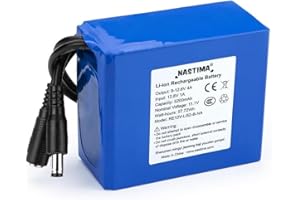 NASTIMA DC12V Wiederaufladbarer 5200mAh Lithium-Ionen-Akku für drahtlose Kameras, Camcorder, MP3-Player, Elektronische Orgel