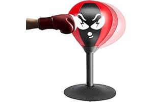 AMUSINGTAO Desk Boxing Punch Ball,Desktop Punch Bag,Stress Relief Boxing Bag With High-Performance Spring Chassis & Strong Suction for Kids, Teenagers, Adult