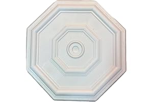 GARENERGIE LED Mall Home Rosone Decorativo per Soffitti in Polistirolo Espanso - Stucco Decorativo in Finto Gesso Rosoni Lampadario e Parete in Polistirolo Ø50 cm