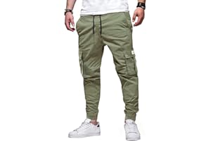 Elegancity Pantalon Cargo Hombre Pantalon Chino Jogger Pants Pantalon Cargo Elastico Hombre con 6 Enchufes S-XXL