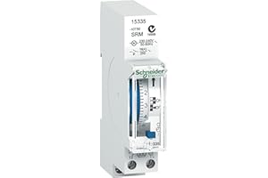 Schneider Electric 15335 Acti9 IH Interrupteur Horaire Électroméca, 18 mm Largeur, 90 mm Hauteur, 66 mm Profondeur, 4-16 A, 250V, Blanc