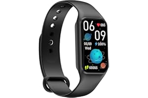 FeipuQu Smart Watch for Men Women-Blood Oxygen,Step Counter,Heart Rate,Sleep Monitor,24 Sport Modes,iP68 Waterproof,Activity Tracker,Compatible with Android and iOS,Present For Men/Women/Kids,Black