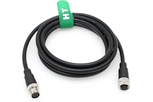 HangTon Câble d'extension M12 8 broches femelle vers 8 broches mâle pour actionneur Cognex Profibus Réseau d'automatisation Ethernet 1 m