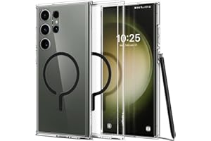 Spigen Ultra hybrydowe etui MagFit do Samsung Galaxy S23 Ultra, kompatybilne z akcesoriami MagSafe, krystalicznie przezroczyste