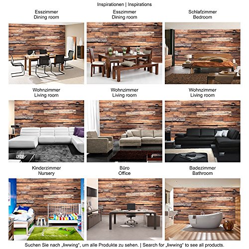 Vlies Fototapete PREMIUM PLUS Wand Foto Tapete Wand Bild Vliestapete – Holzwand Wand Mauer – no. 174 Holzwand Steinoptik Holz Wand Mauer Holztapete, Größe:400x280cm Vlies - 4