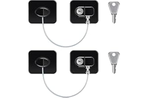 Arvoni 2 Piezas Cerradura Para Puerta De FrigoríFico, Candado Nevera con Llaves, Seguridad Puertas Niños No es Necesario Perforar, para FrigoríFico, Lavadora, Armario, Cajones, Ventana(Negro)