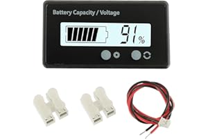 EPLZON Batteria Tester Gauge Meter, DC 12V-72V Universale Voltmetro Capacità Piombo, Tensione Li-Ion (Luce Bianca)