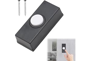 CENCERY Doorbell Button Wired Door Bell Button Wired Bell Push Universal Wired Doorbell Push with 2Pcs Screws Weatherproof Plastic Door Bell Push Fits Most Doorbell Chimes for Home Garage Warehouse (Black)