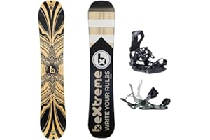 Bextreme Pack Tabla Snowboard Freestyle Aurum con Fijaciones SP Private. Eco-Board de Bambu, Haya y álamo. Snow para Hombre y Mujer. Varias Medidas