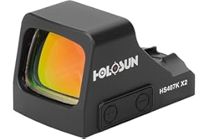 ‎HOLOSUN Holosun HS407K-X2, Offenes Reflex Rotpunktvisier, 6MOA Punkt, schwarz, Holosun K Footprint, Jagd, Sportschießen Softair, Tactical mini - 70149067