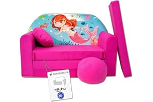 ‎MILLYBO millybo Kindersofa Kinder Couch mit Schlaffunktion ausklappbar 3in1 Kinder Sofa Spielsofa mit Bettfunktion Mädchen Jungen Sitzsack Minisofa Schlafsofa Kinderzimmer Schlafsessel (H4)