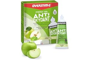OVERSTIM.s – Gel Antioxydant (10 gels) - Gel énergétique pour le sport (vélo, course à pied…) – Limite les crampes – Saveur Pomme verte