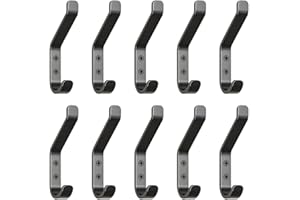 GlazieVault Coat Hooks for Wall – Door Hooks (10 Pack) - Heavy Duty Coat Hooks Wall Mounted - Premium Design Rust Free Wall Hooks for Hanging