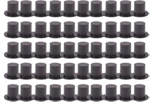 Toyvian 100pcs Mini Black Top Hats - Christmas Miniature Plastic Tops Mini Snowman Hats for Crafts DIY Supplies
