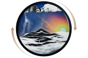 SALIKATE Immagine artistica con sabbia in movimento, 3D Sand Art Motion Dynamic Sand Picture Sea Sandscape, rotazione a 360°, scultura da parete, atmosfera rilassante, decorazione per casa, ufficio,