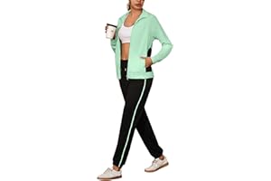 Uniexcosm Conjunto Chándal Mujer 2 Piezas Completo Chándal Mujer Otoño Invierno Conjunto Deportivo para Mujer Chaqueta con Cremallera y Pantalones Deportivos