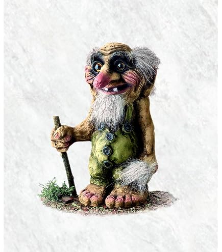 Figurine Troll Norvégien NY Form - Latex Naturel - 14x11 Cm - Beige/Marron