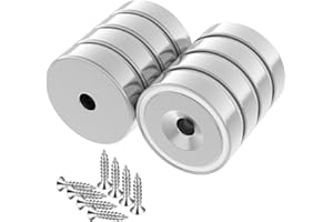 Wukong Magneti Forti 8 pezzi N52 32×8mm calamite potenti Round Neodimio Magnete Forza di Tenuta 40 kg con Viti di Montaggio