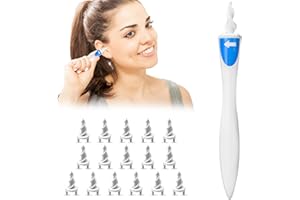 BOWASIN Ohrreinigungsset,360°Spirale Silikon Ohrreinige,Ohrenschmalz Entferner Kinder,Ohrreiniger für Erwachsene,Festsitzender Ohrenschmalz,Sicheres und Weiches Ear Cleaner mit 16 Abwaschbaren Ersatzköpfen