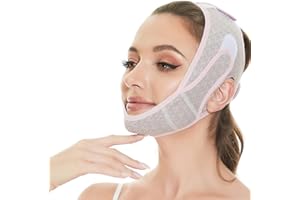 JUNDAJIR Double réducteur de menton, sangle de menton pour femme, éliminateur de mâchoire, masque facial de levage en V, lifting du visage, amincissant le visage, empêche l'affaissement, amincit en forme de V