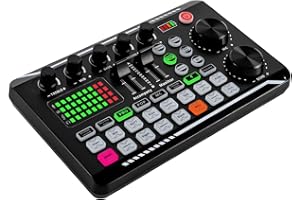 TANJCXLIU Dj Mixer per mixer audio Pc Audio Board Dj Pult Principiante F998 Bluetooth Stereo Audio Mixer 12 effetti sonori, per streaming, podcast e karaoke