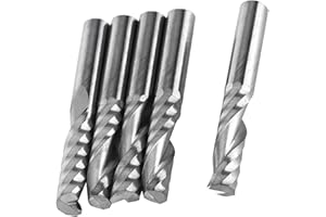 FTVOGUE 5pcs 6mm Shank carburo di tungsteno singolo flauto frese CNC Router frese per legno alluminio acciaio
