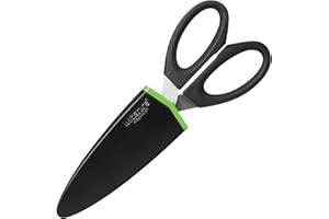 Wiltshire Staysharp Kitchen Scissors, Self-Sharpening Slim Design Scababrd, Sharp at All Times, Multi-Purpose Cutter for Food Prep, Soft Touch Handle Easy Cleaning, Black