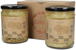 BAKOKI Coliflor encurtida premium con cúrcuma, 2 x 480 g (paquete de 2)