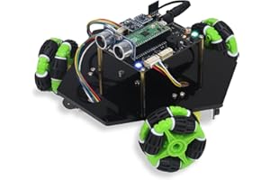 Freenove Omni Wheel Car Kit for Raspberry Pi Pico (Included), Dual-core Arm Cortex-M0+ Microcontroller, 3-wheel and 4-wheel Forms, Accelerometer Module, Compass Module, Ultrasonic Distance Sensor
