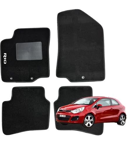Tappetini per Toyota Yaris II dal 2005 al 2011 su Misura, Antiscivolo, battitacco in Gomma Rinforzato, velcro perimetrale