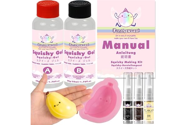 FUNSHOWCASE Taba Squishy Maker Lot de moules en Silicone en Forme de Banane