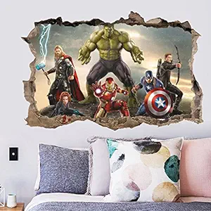 Gadgets Wrap Cartoon Movie Avengers Wall Sticker for Kids Rooms Bedroom Wall Decals Living Room Decoration