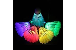 GENERIC LED Badminton Birdies, Lighting Badminton Dark Night Colorful, LED Colourful Shuttlecock Dark Night Goose Feather Lighting Activities(colorful light)