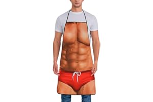 ROONTIN Funny Muscle Man Aprons - Creative Cooking BBQ Grilling Apron - Novelty Gifts for Men & Women