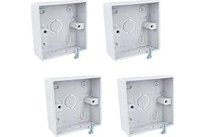 LEDLUX 4 unidades caja empotrada pared cuadrada 86 x 86, estilo estándar chino, excelente para termostato Touch Panel, de plástico (86 x 86 x 33 mm)