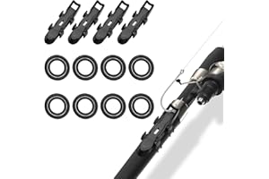 HINGTAI Lot de 4 Supports magnétiques pour hameçons de pêche, Support pour hameçons avec Anneau en Caoutchouc,Support pour hameçons pour Canne à pêche,Fishing Bait Holder with Rubber Rings