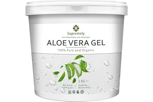 Supremely 100% Pure Aloe Vera Gel 1Kg | Soothing & Hydrating Multipurpose Gel | Face Body Hair Care Ideal for Sensitive Skin | Pure Freshly Cut From Aloe Farms