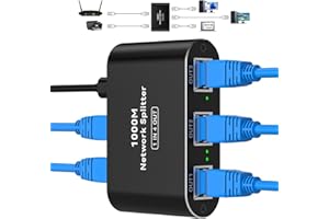 VPFET Switch Ethernet 4 porte 1000Mbps Lan Splitter da 1 a 4 Gigabit RJ45 Ethernet Switch con cavo di Alimentazione USB C Distributore di rete Adatto a Router Computer TV Set Top Box