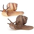 Lezevn 2Pcs Snail Model Realistic Snail Figurine Miniatures Simulation Snail Adornment Forest Animal Figures Educational Tool for Kids Early Educational