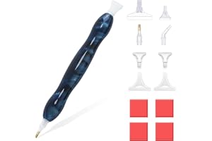 RECORDARME Diamond Painting Pen, Diamond Painting Accessories Tools Pen with Wax and Tips, Ergonomic Diamond Art Drill Pen, Comfort Grip and Faster Drilling (Dark Blue)
