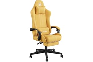 SITMOD Silla de juegos de tela con reposapiés, sillas ergonómicas reclinables para jugadores, sillas giratorias de altura ajustable con reposacabezas y soporte lumbar, silla de computadora de video de