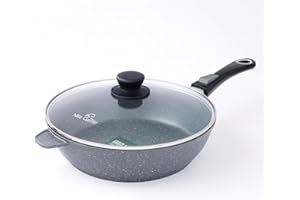 Nice Cooker - Sauteuse - Roc-Tec®. Vraies particules de Pierre. Antiadhésif. Tous Feux dont Induction + Four (Extra Large 28 cm)