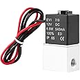 Pneumatic Solenoid Valve, 12V DC 1/8" 2 Way Normally Closed Aluminium Pneumatic Solenoid Valve Electric Gas Water Controller for Pneumatic System