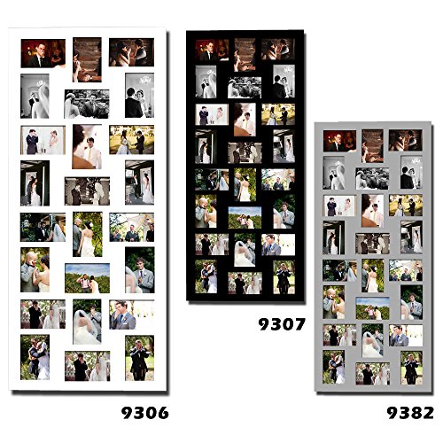 1x Bilderrahmen Fotogalerie Foto Collage Galerie Holz für 24 Bilder Schwarz 9307 - 5