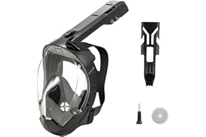 LAUVIOMIFY Masque plongée Adulte – Masque Tuba intégral 180° Anti-buée avec Double système d’air, Masque de plongée Adulte avec Support caméra – Masque Snorkeling Adulte Confortable