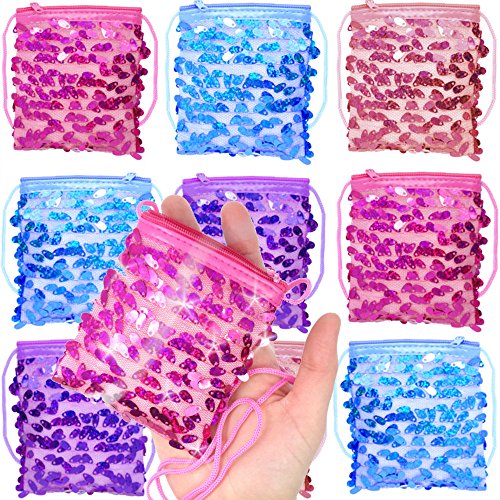German Trendseller® – 12 x Glitzer Kinder Geldbörsen zum Umhängen ┃ NEU ┃ Mitgebsel ┃ Kindergeburtstag ┃ Portmonee ┃ Für 12 Kinder - 7